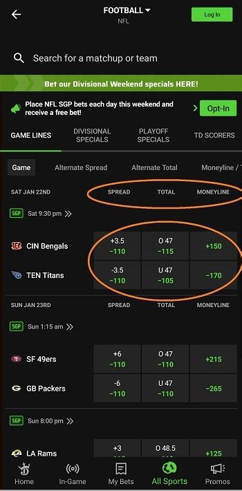 draft kings ofds|Football Odds, Lines, and Online Betting .
